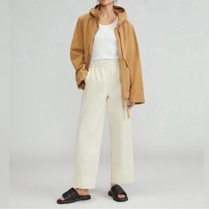 Everlane Easy Pant ivory canvas cotton pull on trousers NWOT 14 L XL